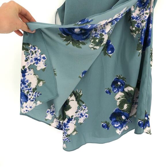 INTIMATELY FREE PEOPLE Printed Cascades Slip Dress Blue Teal White S - Picture 3 of 8